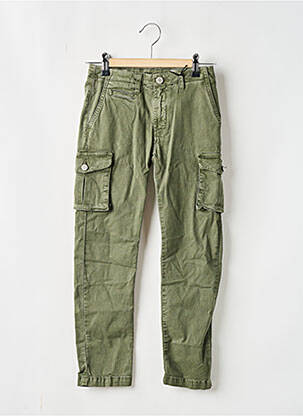 Pantalon cargo stretch taille élastique vert HERO SEVEN garcon