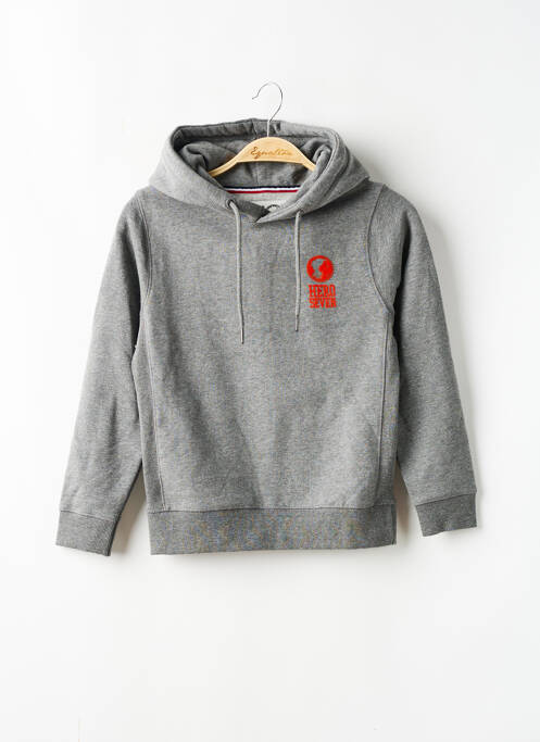 Sweat-shirt à capuche gris HERO SEVEN pour garçon