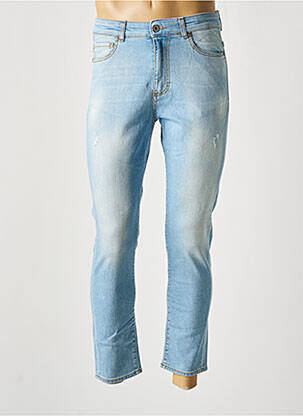 Jeans coupe slim effet usé délavé taille ajustable bleu PLEASE garcon