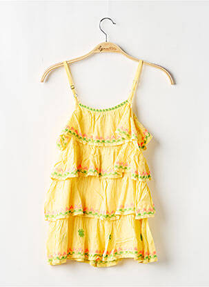 Tunique manches longues broderie jaune KIWI fille