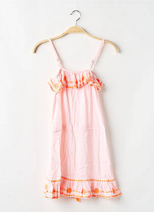 Tunique manches longues broderie rose KIWI fille