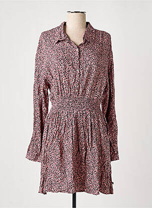 Robe mi-longue fermeture pressionnée manches longues rose LE TEMPS DES CERISES fille