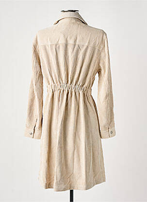 Robe mi-longue fermeture pressionnée manches longues beige PLEASE fille