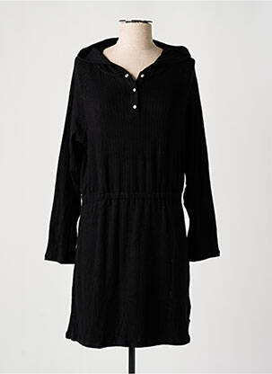 Robe mi-longue fermeture pressionnée manches longues noir LE TEMPS DES CERISES fille