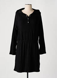 Robe mi-longue fermeture pressionnée manches longues noir LE TEMPS DES CERISES fille