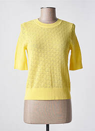 Pull maille ajourée manches courtes jaune ESPRIT femme