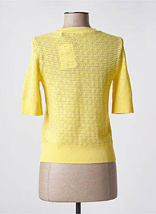 Pull maille ajourée manches courtes jaune ESPRIT femme