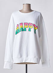 Sweat-shirt blanc HAPPY pour femme seconde vue