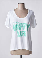 T-shirt blanc HAPPY pour femme seconde vue