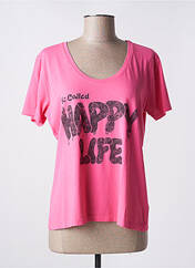 T-shirt rose HAPPY pour femme seconde vue