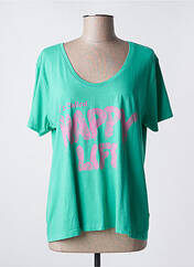 T-shirt vert HAPPY pour femme seconde vue