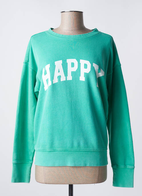 Sweat-shirt stretch manches longues vert HAPPY femme