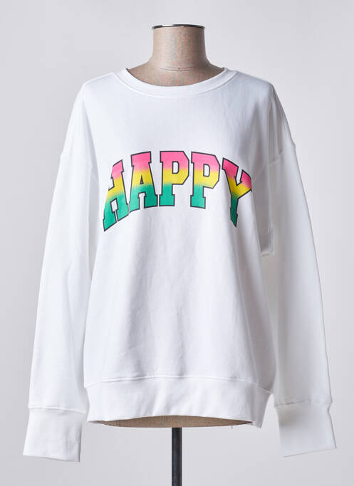 Sweat-shirt blanc HAPPY pour femme