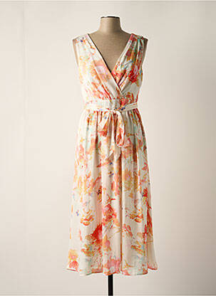 Robe longue imprimé fleurs sans manche orange ESPRIT femme