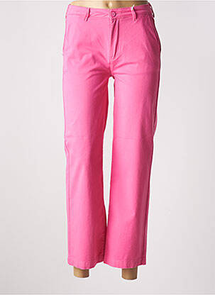 Pantalon 7/8 taille haute taille haute rose HAPPY femme