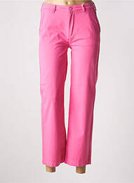 Pantalon 7/8 taille haute taille haute rose HAPPY femme
