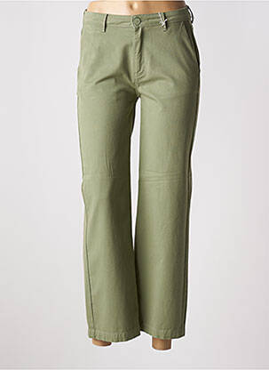 Pantalon 7/8 taille haute taille haute vert HAPPY femme