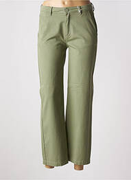 Pantalon 7/8 taille haute taille haute vert HAPPY femme