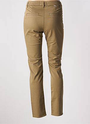 Pantalon chino tissage popeline taille normale vert HAPPY femme