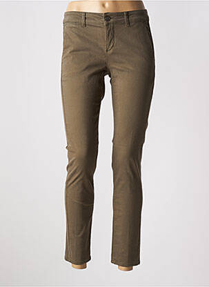 Pantalon 7/8 stretch taille basse vert HAPPY femme