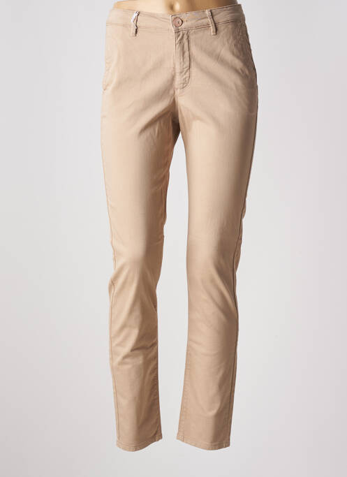 Pantalon chino beige fonce HAPPY pour femme