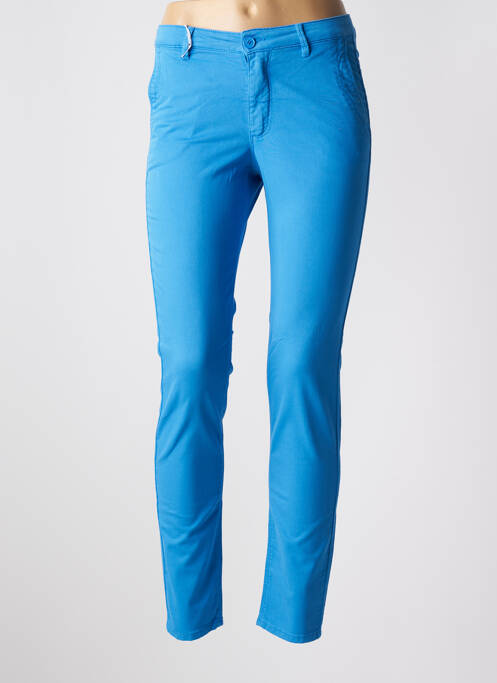 Pantalon chino bleu HAPPY pour femme