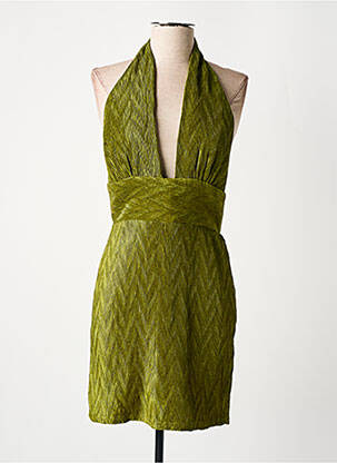 Robe mi-longue sans manche sans manche vert OLGA LEYERS femme
