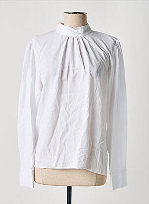 Blouse poignets boutonnés avec fente manches longues blanc DEUX. BY ELINE DE MUNCK femme