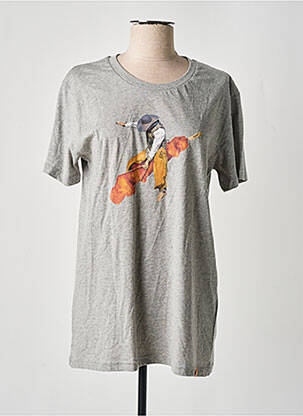 T-shirt coupe droite manches courtes gris REALLY DOESN'T MATTER femme