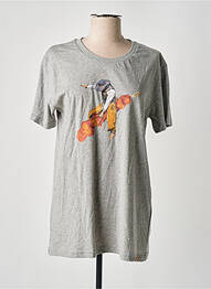 T-shirt coupe droite manches courtes gris REALLY DOESN'T MATTER femme