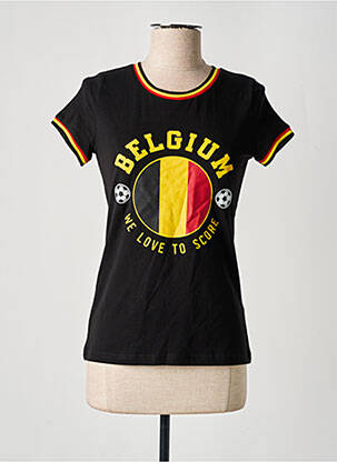 T-shirt sérigraphie manches courtes noir WE ARE femme