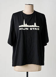 T-shirt sérigraphie manches courtes noir TOURIST LEMC femme