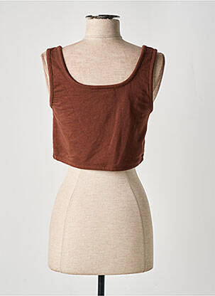 Débardeur coupe droite sans manche marron KENDALL + KYLIE femme