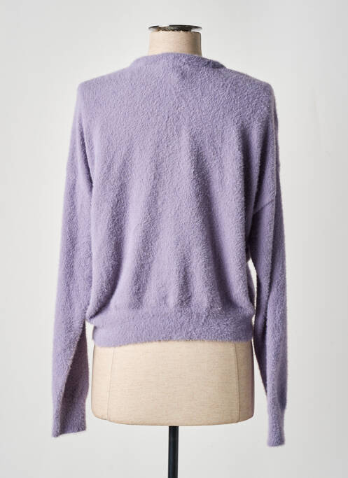 Gilet manches longues maille maille poilu violet CEMI BY CÉLINE femme