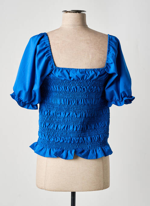 Top col carré manches courtes bleu VILA femme
