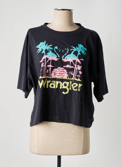 T-shirt manches mi-longues manches courtes noir WRANGLER femme