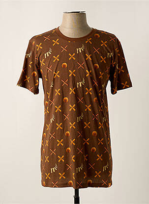 T-shirt coupe droite manches courtes marron REALLY DOESN'T MATTER homme