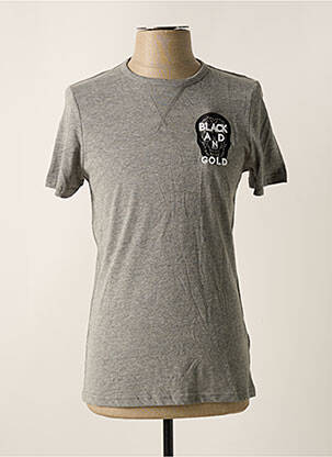 T-shirt broderie manches courtes gris BLACK AND GOLD homme