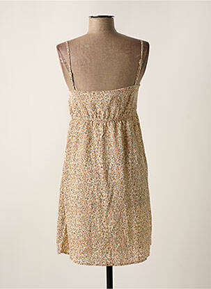 Robe courte coupe évasée fines bretelles beige CEMI femme