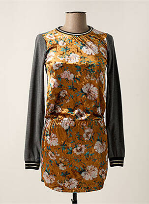 Robe mi-longue col rond manches longues gris LIKE FLO fille