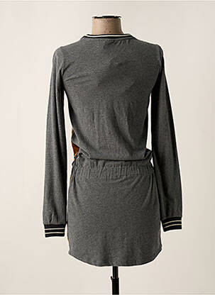 Robe mi-longue col rond manches longues gris LIKE FLO fille