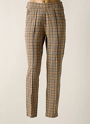 Pantalon droit stretch taille haute beige CEMI femme
