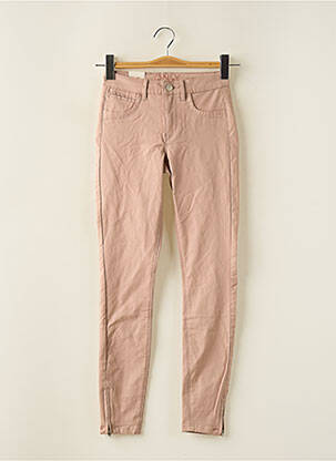 Pantalon slim tissage enduit taille normale rose ONLY femme
