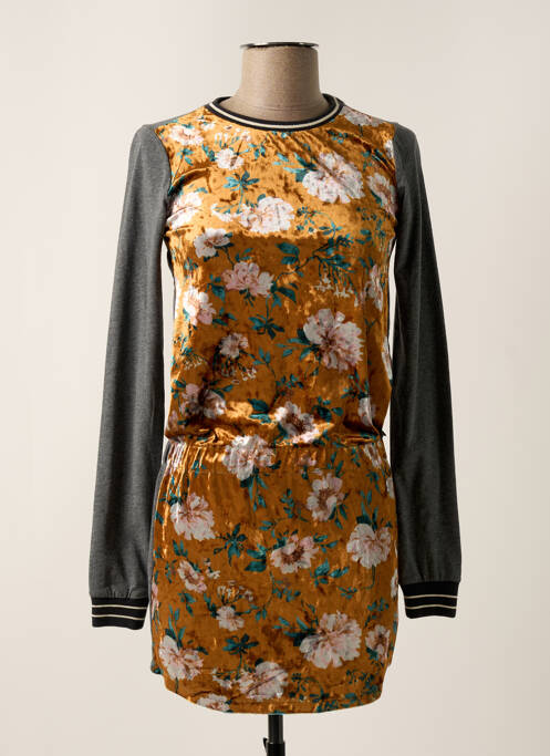 Robe mi-longue col rond manches longues gris LIKE FLO fille