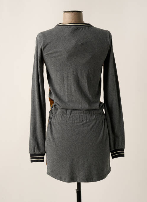 Robe mi-longue col rond manches longues gris LIKE FLO fille