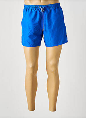 Short de bain effet matière satinée bleu BRUCE & BUTLER  homme
