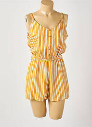 Combishort tissage popeline sans manche jaune ONLY femme
