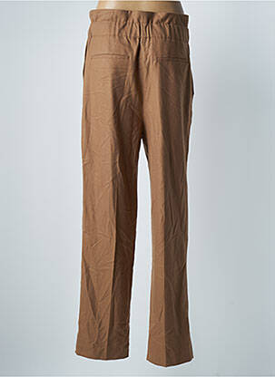 Pantalon droit stretch taille haute marron DEUX. BY ELINE DE MUNCK femme