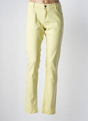 Pantalon slim tissage popeline taille normale jaune FLAIR femme