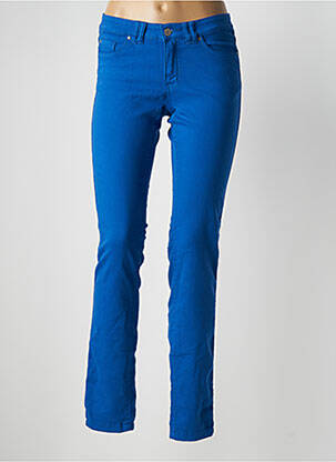 Pantalon slim tissage popeline taille normale bleu FLAIR femme